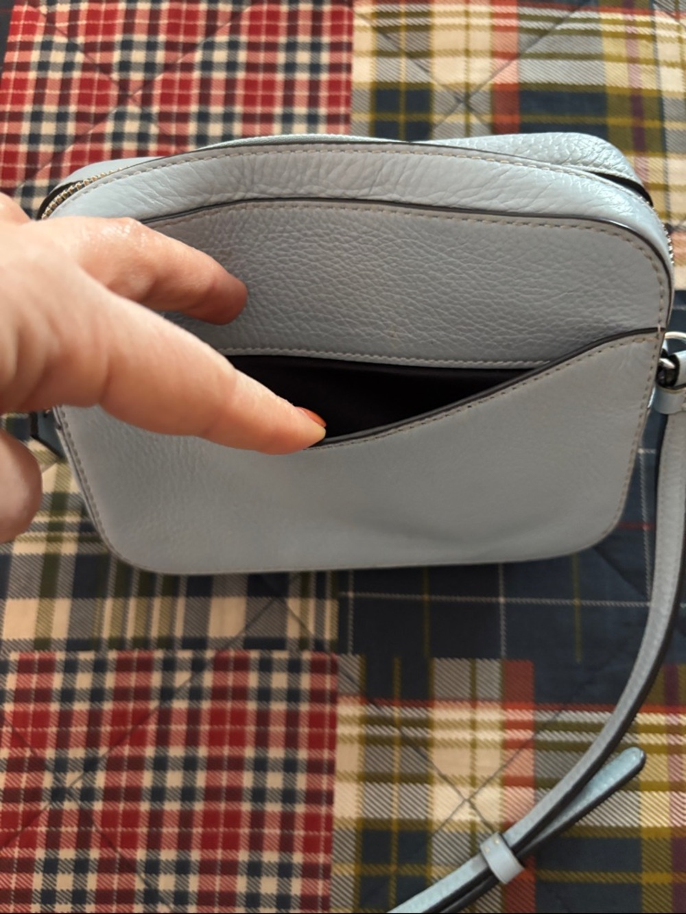 Coach Light Blue Pebbled Leather Crossbody Bag - Picture 7 of 8
